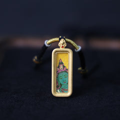 Green Tara Thangka Necklace, Daily Series