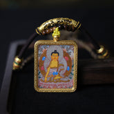 Sakyamuni Buddha Silver Thangka Necklace, Daily Series
