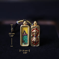 Green Tara Thangka Necklace, Daily Series