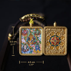 Five Directions Wealth Gods Thangka Necklace, Daily Series