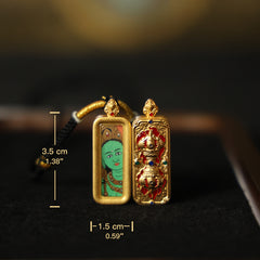 Green Tara Thangka Necklace, Daily Series