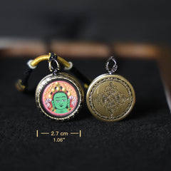 Green Tara Thangka Necklace, Daily Series
