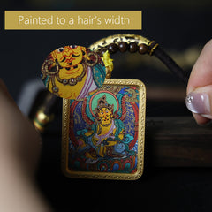 Yellow Jambhala Thangka Necklace, Daily Series