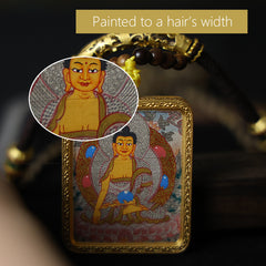 Sakyamuni Buddha Silver Thangka Necklace, Daily Series