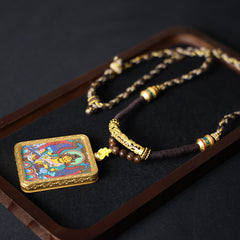 Yellow Jambhala Thangka Necklace, Daily Series