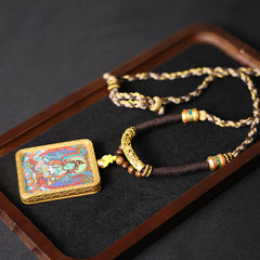 Green Tara Thangka Necklace, Daily Series