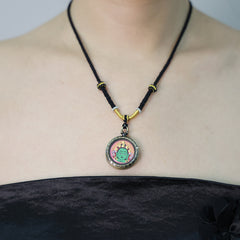 Green Tara Thangka Necklace, Daily Series