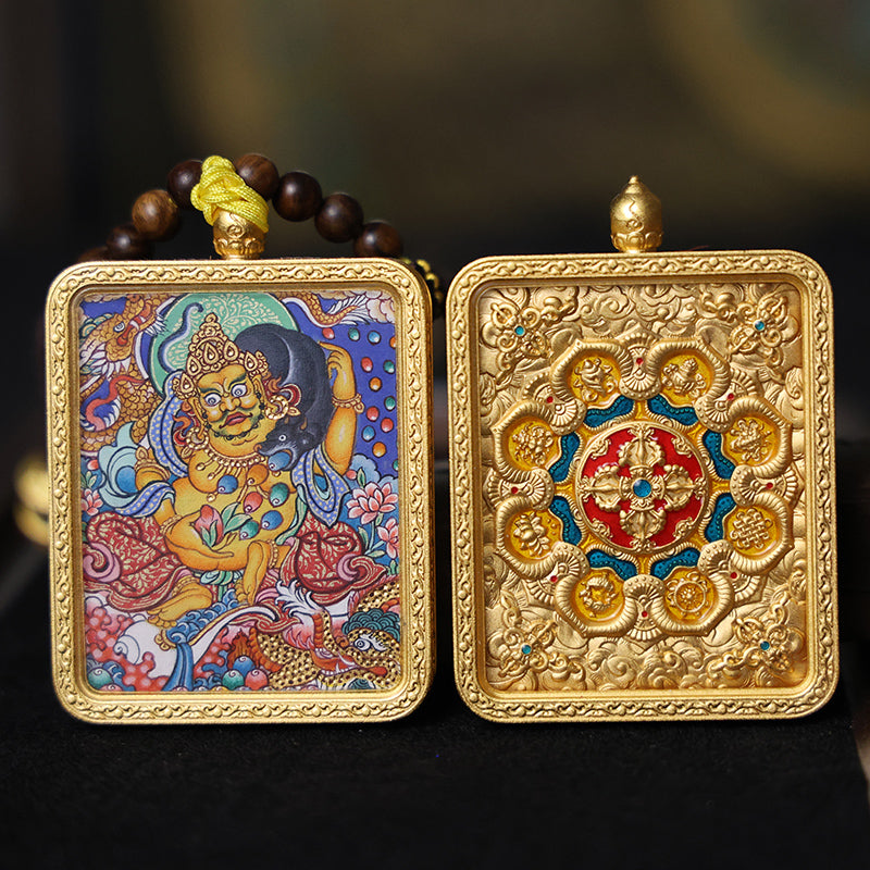 Yellow Jambhala Thangka Necklace - Master Series