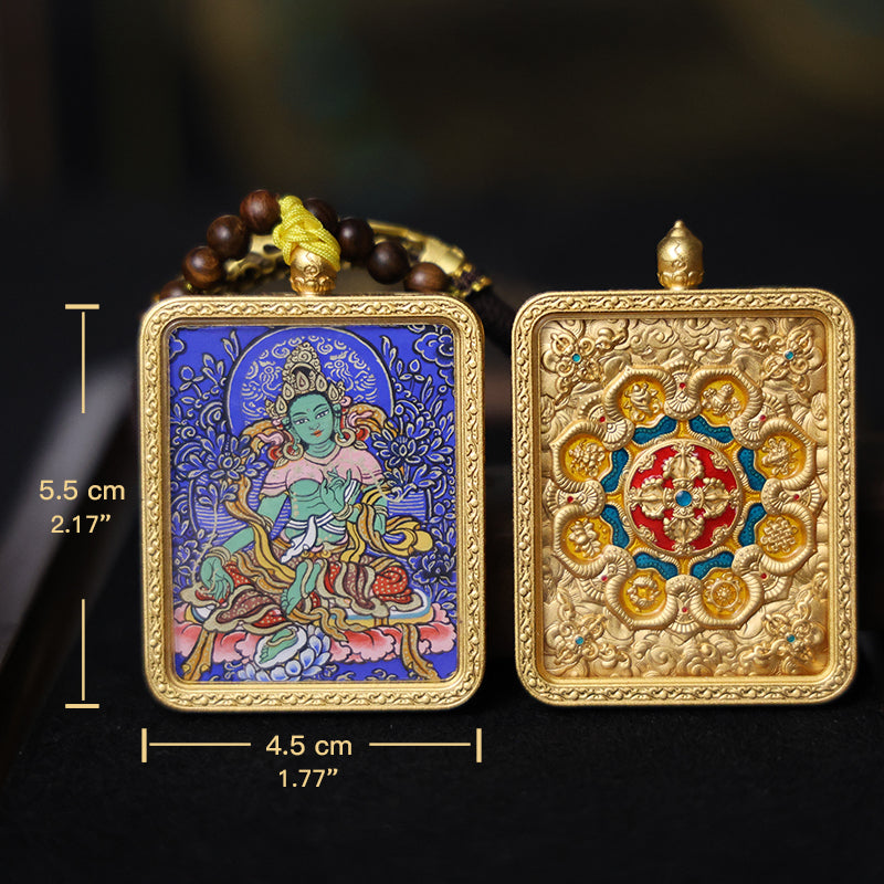 Green Tara Thangka Necklace - Master Series