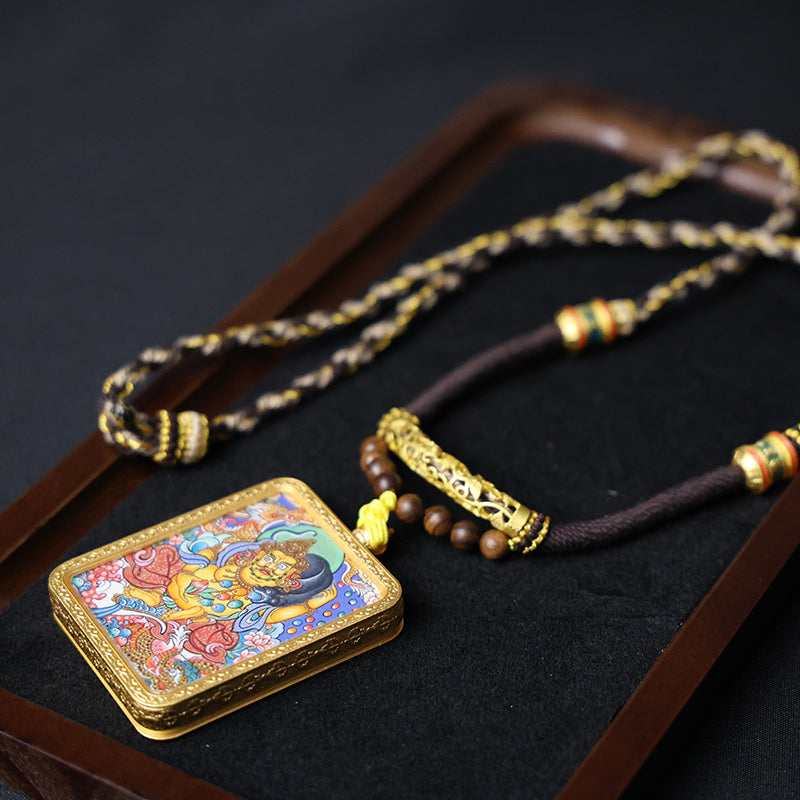Yellow Jambhala Thangka Necklace - Master Series