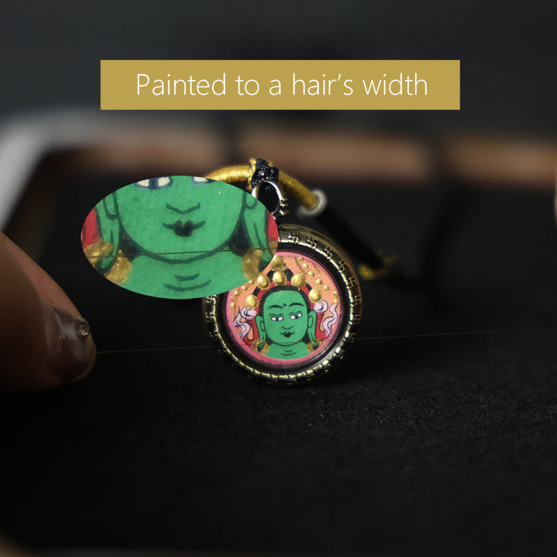 Green Tara Thangka Necklace, Daily Series