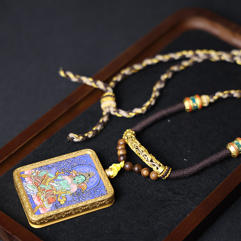 Green Tara Thangka Necklace - Master Series