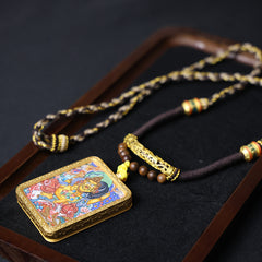 Yellow Jambhala Thangka Necklace - Master Series