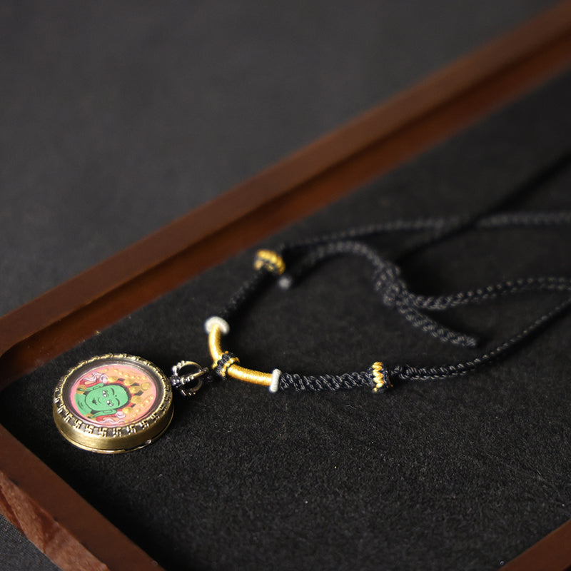 Green Tara Thangka Necklace, Daily Series