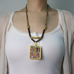 Yellow Jambhala Thangka Necklace - Master Series