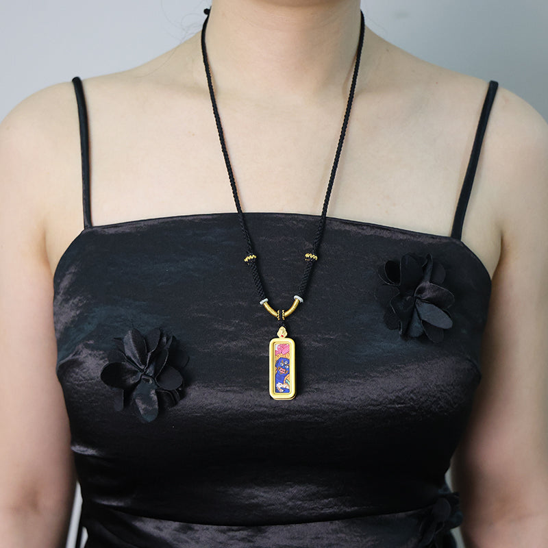 Black Jambhala Thangka Necklace, Daily Series