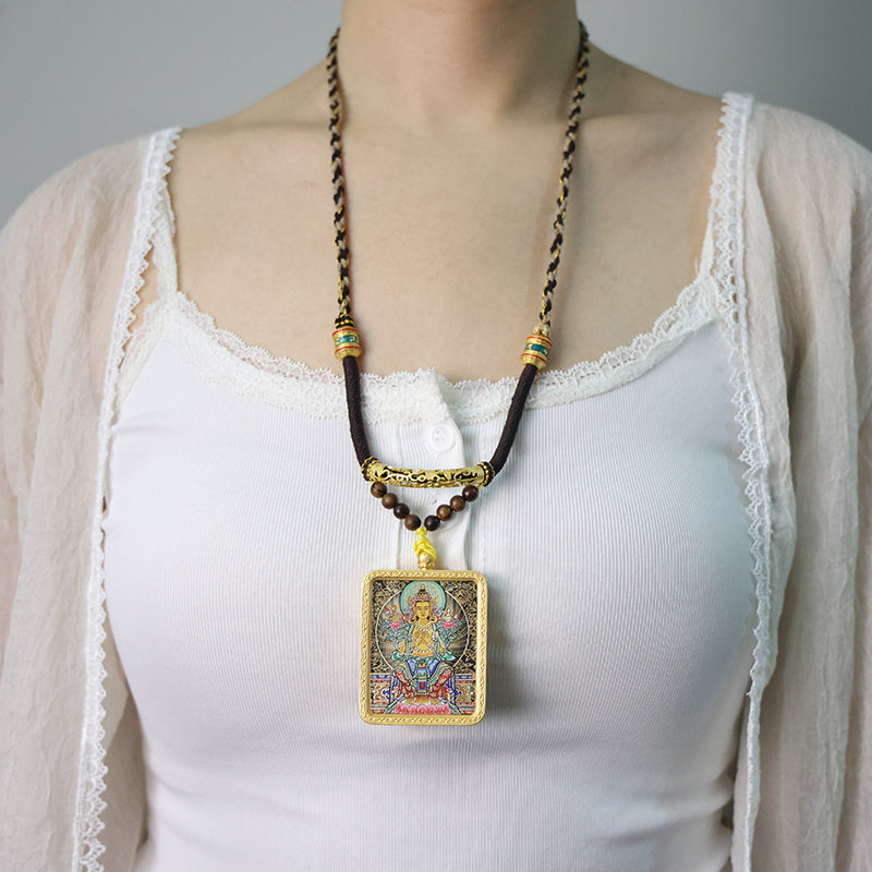 Maitreya Buddha Thangka Necklace, Master Series