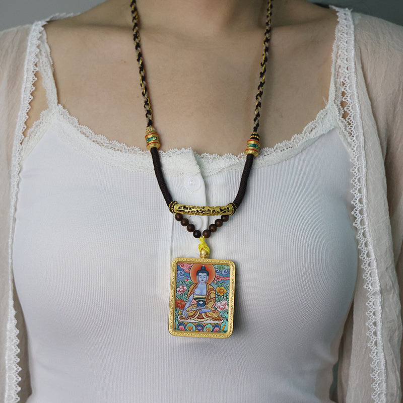 Medicine Buddha Thangka Necklace - Master Series