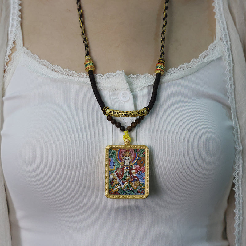 Moonlight Water Avalokiteshvara Thangka Necklace, Master Series