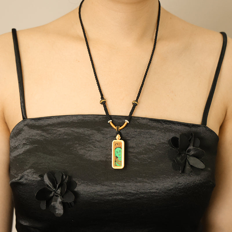 Green Tara Thangka Necklace, Daily Series
