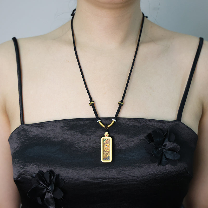 Yellow Jambhala Thangka Necklace, Daily Series